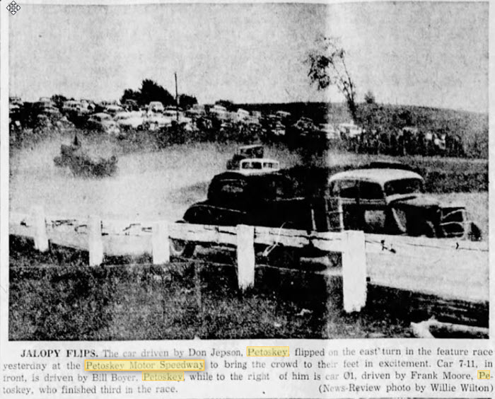 Petoskey Motor Speedway - May 31 1957 Article (newer photo)